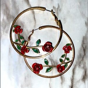 Rose Hoop earrings